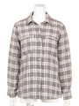 【4OUR DREAMERS】LINEN PLAID L/S SHIRT/GREY