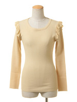 カタフリルリブニットプルオーバー/イエロー