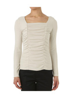 シャーリングスクエアネックプルオーバー/ベージュ系(211)