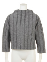 ストライプニットPO/ブラック