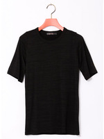 丸首シンプルTシャツ/WH