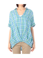 Final Decision ガーゼチェックスキッパーシャツ/ブルー系(291)