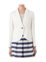 [L]麻レーヨンテーラードジャケット/ホワイト(003)