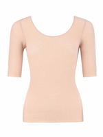 「冷え知らず」さんの生姜インナー 5分袖トップ 3700/ベージュ