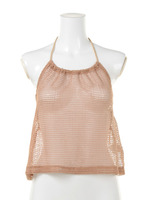 【Blue Life】編みホルターネックトップス/ベージュ