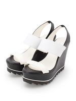 シャークソール配色ウェッジサンダル/ホワイト(004)