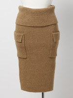 モヘア混ペンシルニットスカート/ホワイト