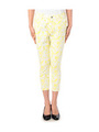 リーフ柄ストレッチクロップドパンツ/イエロー系(631)