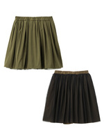 リバーシブルタックフレアスカート/ダークグリーン(023)