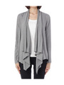 綿シルク切り替えトッパーカーディガン/グレー系(911)