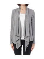 綿シルク切り替えトッパーカーディガン/グレー系(911)