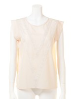 【mystic】Vレース付プルオーバー/ブラック