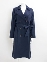 【宮田聡子さんカタログ着用】ミモレ丈トレンチコート/ネイビー