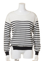 クルーネックボーダーニットプルオー/Off White