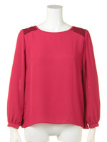 シフォンジョーゼットバックねじりレースＢＬ/レッド