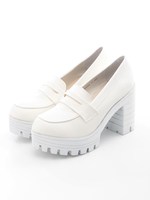 厚底ハイヒールパンプス/WHITE