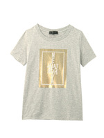[L]箔プリントロゴTシャツ/グレー系(012)