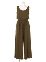 【CASUAL】ワイドパンツオールインワン/カーキ