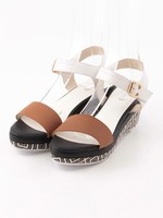 ウェッジサンダル/シルバーコンビ