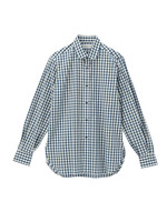 ギンガムチェックラウンドカラーシャツ/ブルー(292)