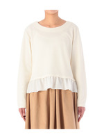 ジョーゼットペプラム切り替えカットソー/ブラック(319)