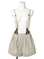 ストライプサスペンダーショートパンツ/アイボリー