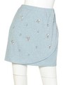 ビジュー付ミニ裏毛スカート/ブルー