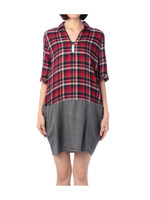 ブラウスドッキングワンピース/ブルー系(593)