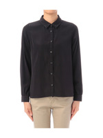 衿ビジューシフォンシャツ/ブラック(019)