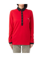 刺しゅう使い配色ポロシャツ/ホワイト(001)