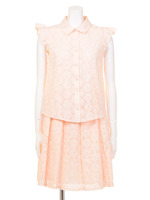 EMBROIDERY LACE SETUP/ピンク