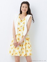 【23日23時59分まで!!】L93マーガレット柄F&F/OP/オフホワイト／イエロー