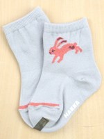 ウサギジャガードクルーソックス/ホワイト