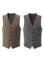 カシミア混無地Wフェイスベスト/サンドベージュ(053)