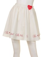 バッジ付き裾プリントスカート/パープル