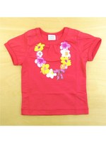 フラワーレイプリント付き半袖Ｔシャツ/イエロー