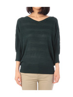 ラメボーダードルマンニット/ホワイト(003)