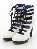 レースアップショートブーツ/BLACK WHITE