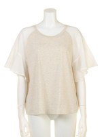 布帛切替ラグラン袖フリルP/O/ベ−ジュ