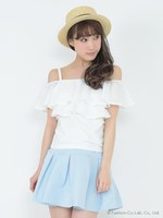 2WAYフリルカットTOPS/オフホワイト