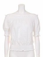 【Chille anap】コットンレースフリルTOP/WH