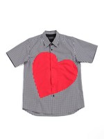 【MILK BOY】HEART SHIRTS/白/黒ギンガム/赤