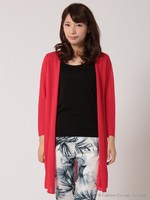 すかしロングカーデ/レッド