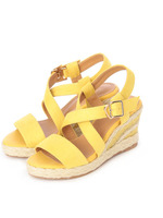 アンクルクロスカラージュートサンダル/イエロー系(031)