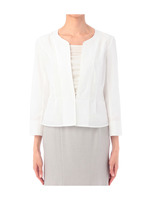 ウエストタックノーカラージャケット/ホワイト系(004)