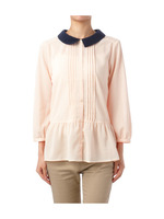 シャードーチェックペプラムブラウス/ピンク系(071)