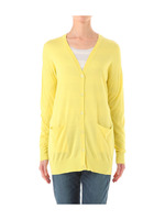 シルクVネックニットカーディガン/イエロー系(032)