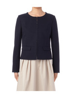 ノーカラーストレッチコート/グレー(012)