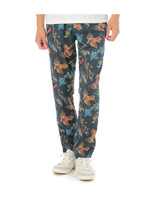 バードデザインリラックスパンツ/ブルー系(595)