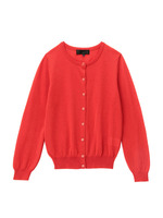 リネンレーヨンニットカーディガン/レッド系(062)